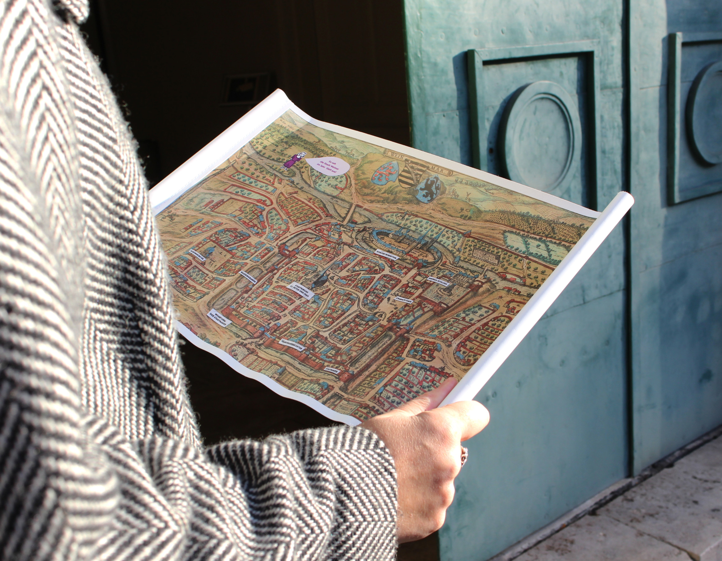 Ein historischer Stadtplan.