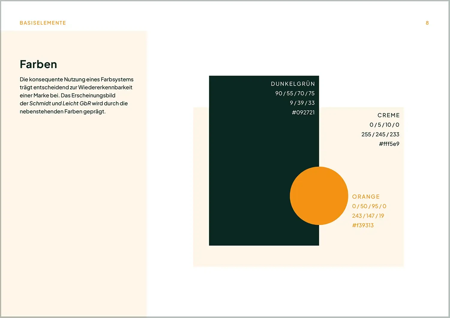 Ausschnitt aus dem Corporate-Design-Manual zum Thema Hausfarben.
