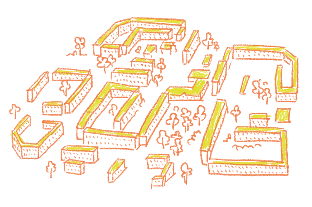 Illustration des Wohngebiets Weimar-West.
