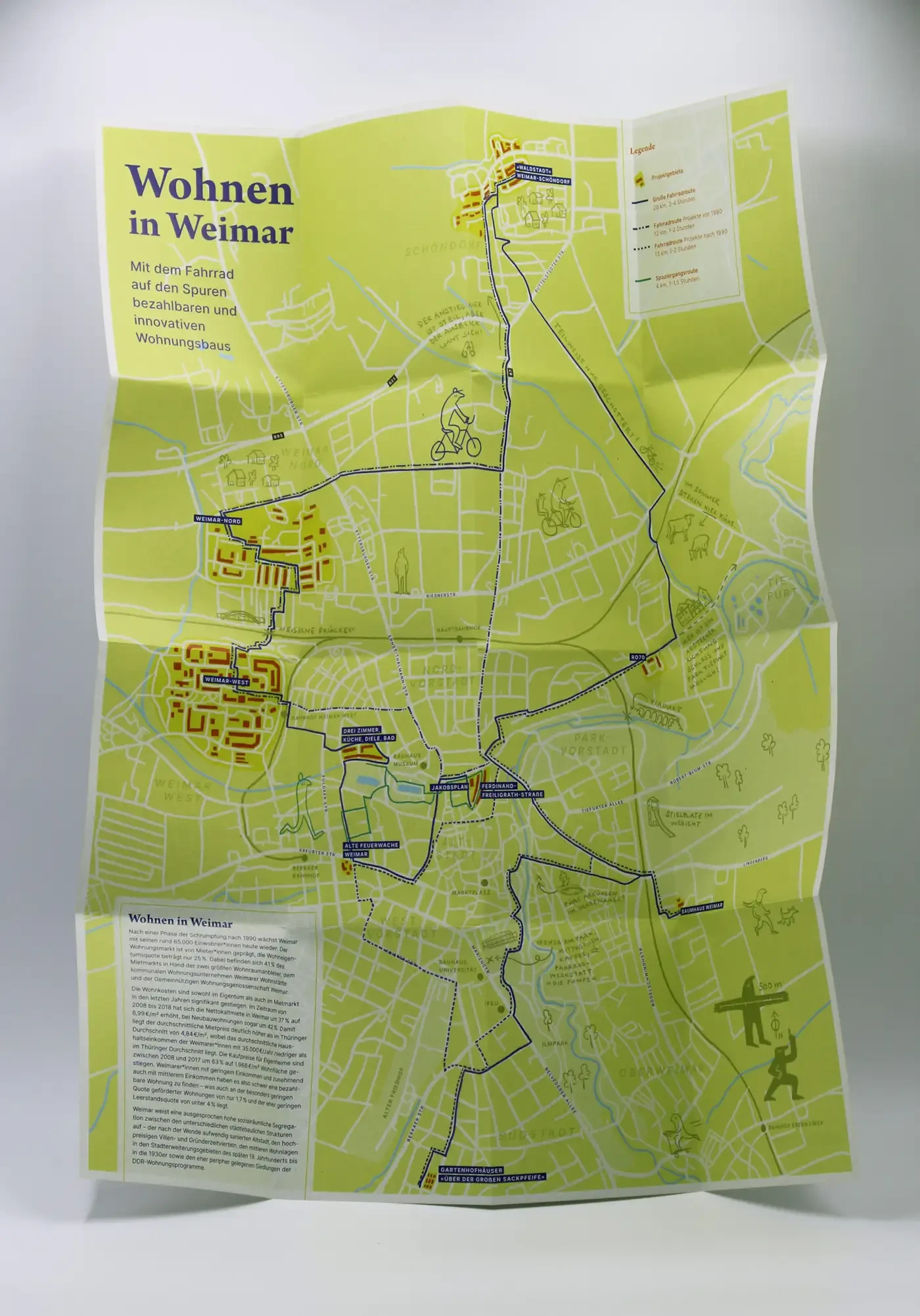 Aufgefaltete Stadtplan-Seite des Faltblatts.